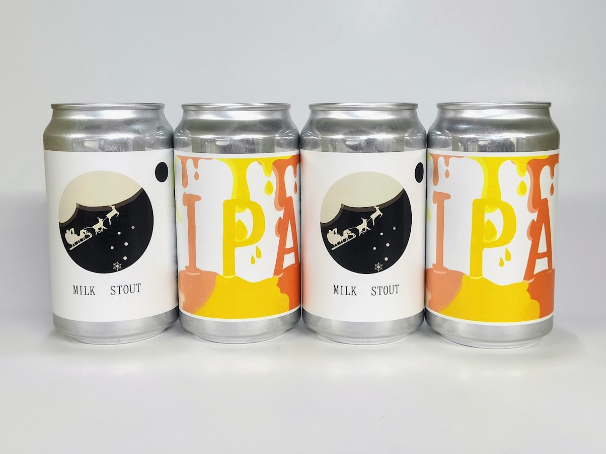 【道内送料込】北大ビールサークル『Be Are kids』オリジナルビール　IPA & MILK STOUT（限定醸造）４缶セット